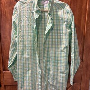 Southern Tide Men's Green and Yellow Plaid Button Down Shirt